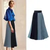 Skirts Women Fashion Casual High Waist Color Matching Elegant Elastic Pleated Skirt Swimsuit With Silk Midi