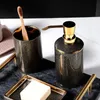 Sets Gold Bathroom Accessories Sets Ceramics Lotion Soap Dispenser Tumbler Soap Dish Bathroom Deco Accessroy Set