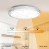 Taklampor Kristall LED -lampkrona vardagsrumsdekor 220V med 48W 3 Färgjusterbar panel för sovrumskökbelysning