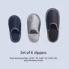 Sets Felt Disposable Slippers 6 Pairs Unisex NonSlip Closed Toe Slippers 3 Sizes for Home Living Room Bedroom Hotel