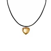 Choker Goth Gold Color Heart Pendant Velvet Wax Cord Necklace For Women Simple Love Halloween Party Jewelry Accessories