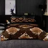 Conjuntos de cama Conjunto de cama de qualidade Capa de edredom com estampa de leopardo selvagem com estojo Ultra macio e fácil de cuidar para King Queen Size Z0612