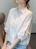 Chemisiers pour femmes Circyy Blouse Femmes Chemises Tops Blanc Designer De Mode De Base Bouton Bureau Lady Vêtir Printemps 2023 Coréen Lâche Chemise Décontractée