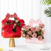 Dried Flowers Portable Flower Box with Knot Handle Florist Rose Bouquet Packaging Valentine's Day Mother's Birthday Party Gift Bag