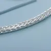 Chains Real 999 Fine Silver 5.5mm Wheat Link Chain Necklace 27.5inch Length