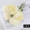 Dried Flowers Wedding Holding Autumn Blue Artificial Peony Bouquet Fake Home Living Room Dining Table Decoration High Quality