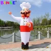 2,5 m Air Dancers Sky Tubeman Inflável Cook Man Puppet Chef Bem-vindo Balões promocionais Publicidade Acenar Mão na frente Lojas