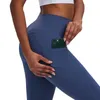 Kvinnor Yoga Leggings Pants Fitness Push Up Training Running med Side Pocket Gym Seamless Peach Butt Tight Pants Velafeel