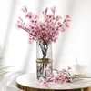 Fleurs séchées en soie artificielle, 40cm, branche de fleur de cerisier rose, arrière-plan mural pour fête de mariage, décoration de maison, accessoires de fausses fleurs