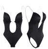 Kvinnors shapers sexig bodysuit korsett rygglöst shapewear djupa v-hals kropp shaper u kasta thong midjetränare klar rand vadderad push upp 230612