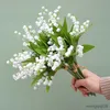 Dried Flowers White Artificial Letter Bellflower Fake Plastic Handmade Home Decoration Plants Wall Wedding Party Bride Holding Bouquet