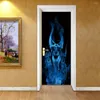 Adesivos para janela Parede à prova de óleo de cozinha Halloween na frente da porta 3D criativa Personalidade decorativa Artesanato Decorações de quarto