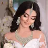 Set di gioielli da sposa C30 Set di orecchini con collana a catena sulla fronte di nozze Set di gioielli di Dubai Regali per le donne Accessori per capelli da sposa africani indiani 230609