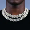 Pendant Necklaces High quality iced out men jewelry 5A cz hip hop micro pave 19mm cuban link chain big heavy chunky necklace for men boy 230609