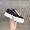 2023 Luxury Men Womens Fashion Shoes Lace-Up Flat Platform Designer Sneaker Black Leather