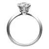 Solitaire Ring Luxury 925 Sterling Silver Real Rings 도매 230609