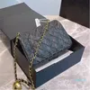 2023-Classic Mini Flap Cross Body Bags Luxury Designer Women Limited Matelasse Chain With Crush Gold Ball Shoulder Bag Ráfia Leather Shoulder Square Handbags