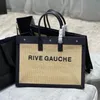 المرأة التطريز Rive Gauche Tote Designers Bag Travel Mens Fashion Clutch Cleave Luxury Canvas Facs Cross Body Counter Weekender أكياس شاطئية كبيرة السعة