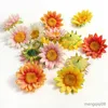 Flores secas, 10 Uds., cabezas artificiales de girasol de 9cm falsas para decoración del hogar, jardín, decoración de boda, accesorios de guirnalda artesanal DIY