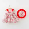 Robes de fille vêtements d'été bébé fille plage décontracté impression de mode mignon arc fleur princesse robe nouveau-né vêtements ensemble R230612