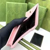 Luxury Black ID Credit Card Holders Women Mini Wallet Fashion Leather Coin Wallets Men Designer Purse 11cm Kort Purses Pink Bag 466492