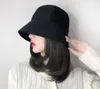 La perruque chapeau tout-en-un femme printemps et été seau pêcheur chapeau mi-long boucle dans l'ensemble complet de nombreux choix de style pour soutenir la personnalisation