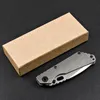 1Pcs High End LC Pocket Folding Knife D2 Stone Wash Tanto Point Blade CNC Anodizing TC4 Titanium Alloy Handle Outdoor EDC Tactical Knives