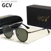 GCV Classic redondo óculos de sol de olho de gato homens homens general gm borboleta uv400 copos de sol para lunete de soleil homme moldura de metal l230523