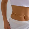 Clássicas caixas minúsculas elo corrente de cintura feminina dourada cor de metal borla strass corrente de barriga moda 2023 joias para corpo de biquíni