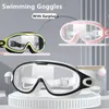 Diving Masks Swimming Caps Big Frame Swimming Goggles Adults with Earplugs Swim Glasses Men Women Professional HD Anti-fog Goggles Silicone Eyewear 230612