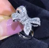 Band Rings 2019 new bow scaletta anello di diamanti simulazione gioielli con diamanti temperamento donne anello di nozze anello in lega J230612