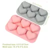 Baking Moulds Valentine 6 Cavities Heart Silicone Soap Mold DIY Love Making Chocolate Candle Gifts Craft Supplies Home Decor