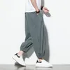 Pantalons hommes femmes Baggy sarouel Hip hop Joggers casual pantalon ample entrejambe jambe large coton lin pantalon pantalons Hombre