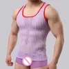 Mannen Tank Tops Zomer Mode Transparant See Through Mesh Patchwork Hemdje Heren 2023 Streetwear Partywear Sexy Nachtclub Vest