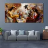 Figur Abstract Canvas Art Women Wine and Coffee Hand Painted Oil Målningsuttalande för hemmet för hemmet