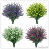 Dried Flowers Artificial Flower Plastic Lavender Fake Plant Wedding Home Garden Decoration Bridal Bouquet Photography Props Household Products