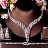 Halsbandörhängen Set Uilz Arabic Dubai Tunga kubiska zirkon Mutilcolor smycken för kvinnor glänsande stora lyxbröllopstillbehör