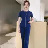 Suits Wholesale Customized Women's Scrub Set Metal Zipper Top And Pants Nurse Uniform