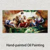 Figure Abstract Canvas Art The Billiard Room Hand Painted Oil Painting Statement Piece for Home