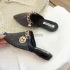 Kapcie damskie muły luksusowe mieszkania modne mokasyny buty designerskie letnie kapcie szpiczasty nosek slajdy Slip on ślubne casualowe sandały damskie J230612