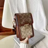 Bolsa pequena Bolsas femininas novas e modernas Bolsa de ombro com textura de moda Impressa Cor contrastante Bolsa para telefone tiracolo 50% Liquidação