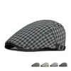 Berets Four Seasons Fashion Clown Cotton Plaid News Boys' Hat Men's Flat Cap Women's Painter Beret 10 G220612