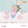 NAK ART DECORATIES 5PCS Japanse schattige gradiënt Gummy Jelly hartvormige nagels Charms 3D Candy Rhinestones accessoires