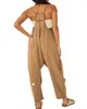 LL-995 Womens Yoga Outfits Loose Jumpsuit Dungarees Long Pants Overalls Large Size