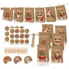 Gift Wrap Merry Christmas Snowman Snowflakes Candy Peace Fruit Kraft Paper Bags Drop Delivery Ot80T