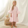 Vestiti da ragazza Ragazze Cute Cotton And Dress Summer New Baby Kids Sleeve Casual Pink Princess Toddler Girl Clothes R230612