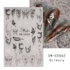 Floaty butterfly Nail Stickers Gold silvery blocking love large butterfly fairy nail Transfer Decals