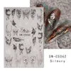 Floaty vlinder Nail Stickers Goud zilverachtige blocking love grote vlinder fee nagel Transfer Decals