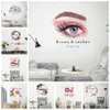 New Design Brows Lashes Wall Sticker Personalized Creative Room Beauty Salon Removable Wall Decoration Stickers