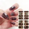 Nail Stickers 3D Charms Flowers Leaf Art Decals Fall Floral Leaves Decorations Sliders For Nails Foils Designs Manicure